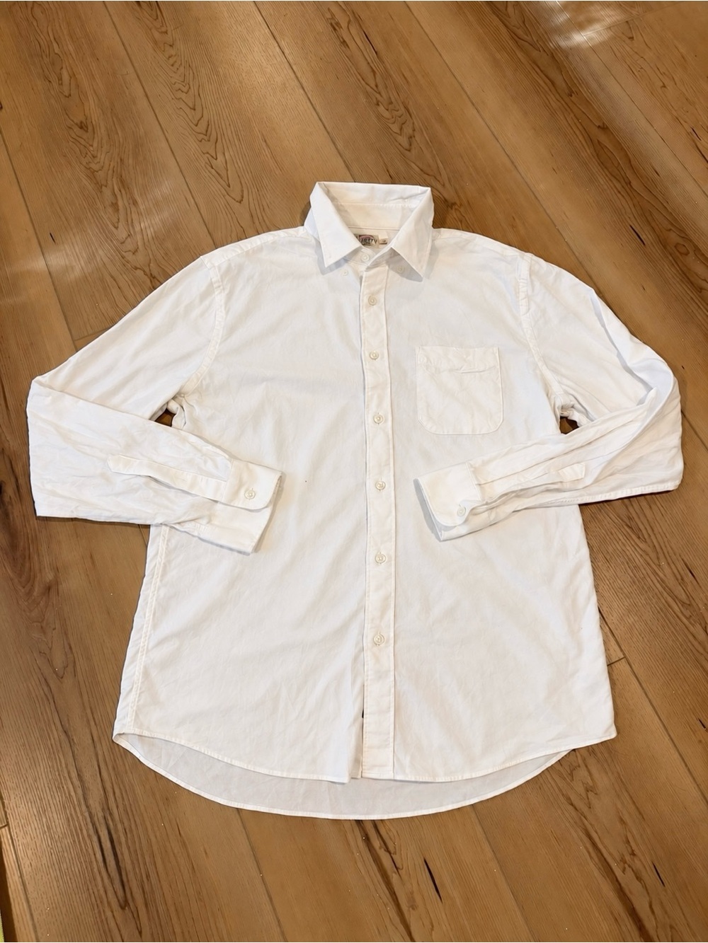 Faherty Men's Stretch Oxford Shirt in White, size Large